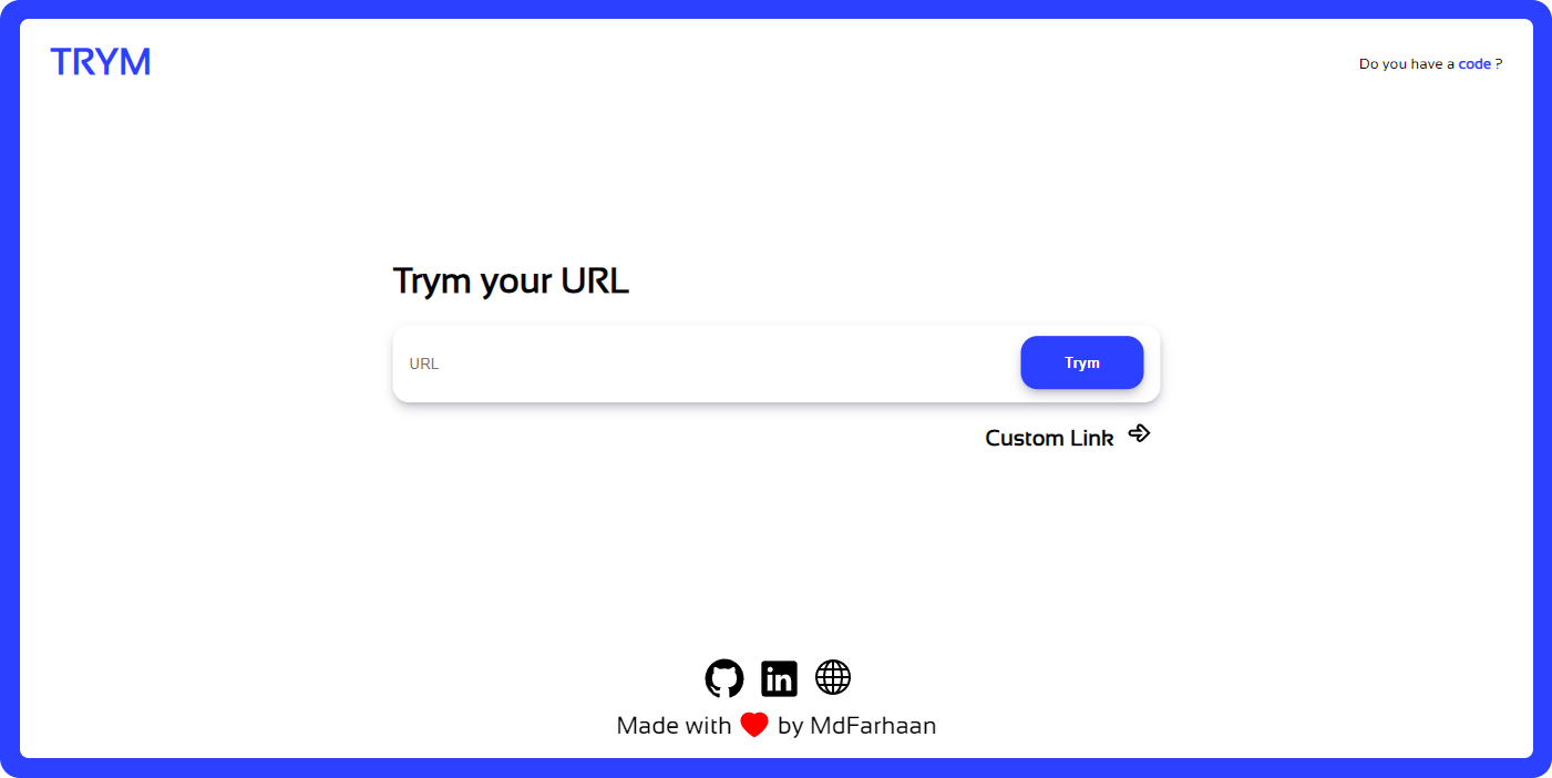 TRYM - URL Shortner