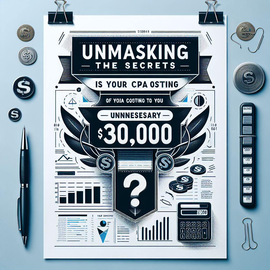 Unmasking the Secrets: Is Your CPA Costing You $30,000 in Unnecessary Taxes?
