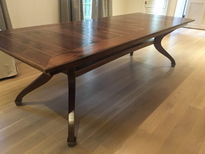 Traditional Walnut Table with Ebony Inlay