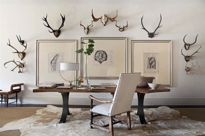 Dining Table with Horns Above