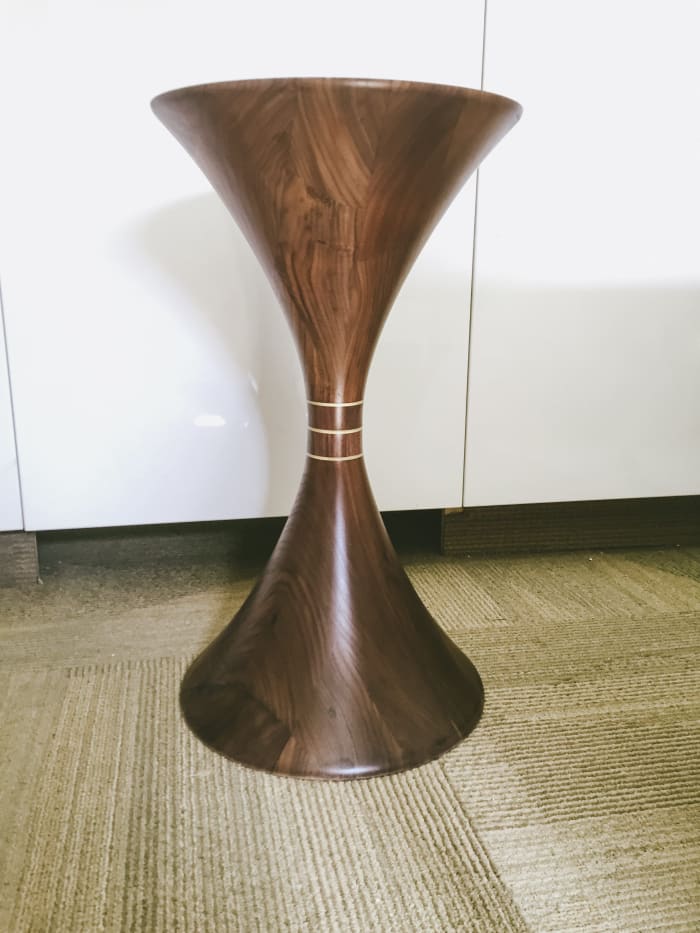 Walnut and Brass Turned Table