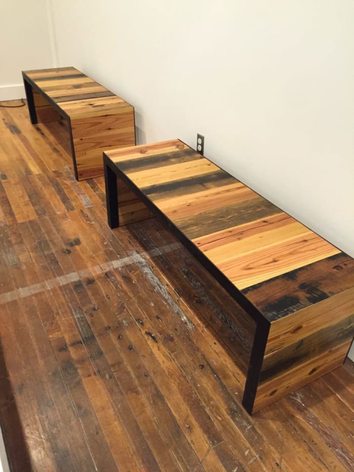 Matching Wooden Benches