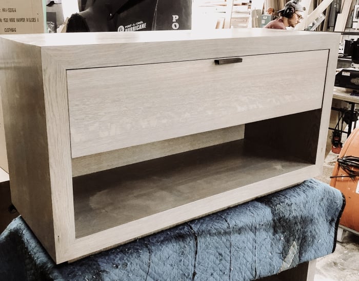 Greyed White Oak Bedside Tables