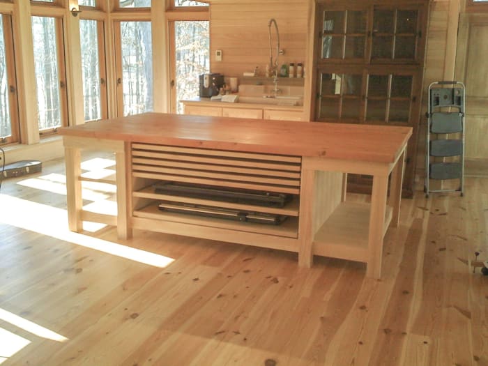 Massive drafting worktable designed by architect Alex Krumdieck