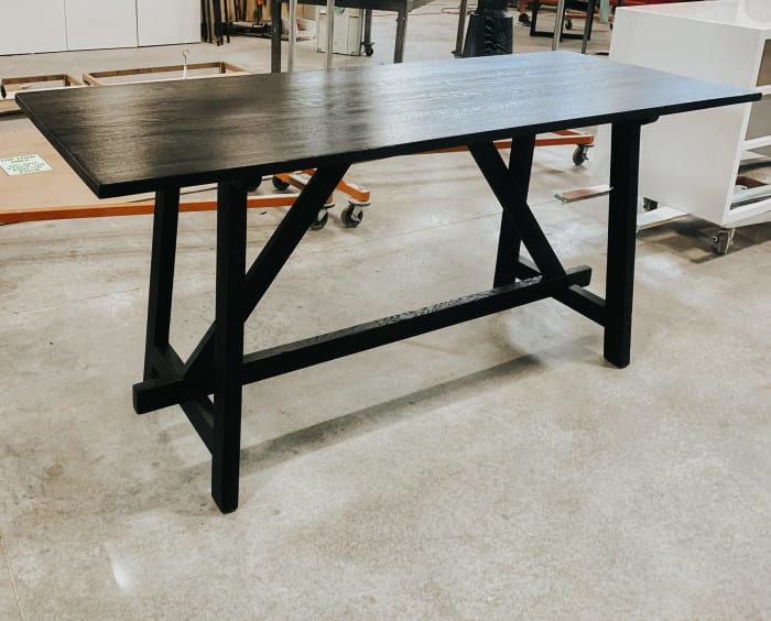 Traditional walnut entry table