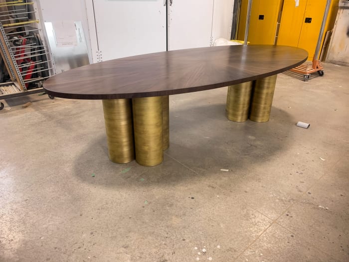 Oval Radiate Table with Brass Legs