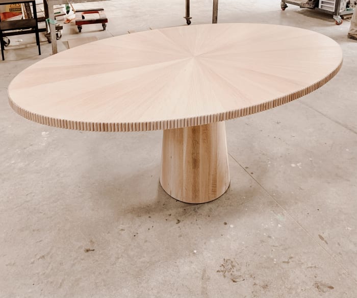 Oval Radiate Table in White Oak