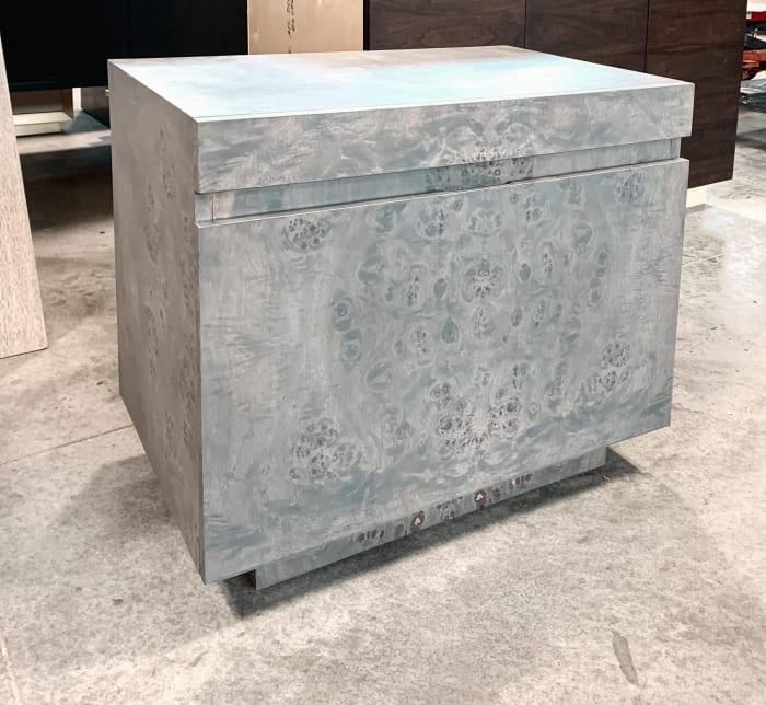 Gray Ash Burl Side Table