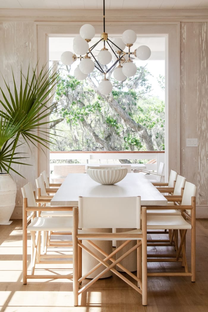 White & Light Oak Dining Table