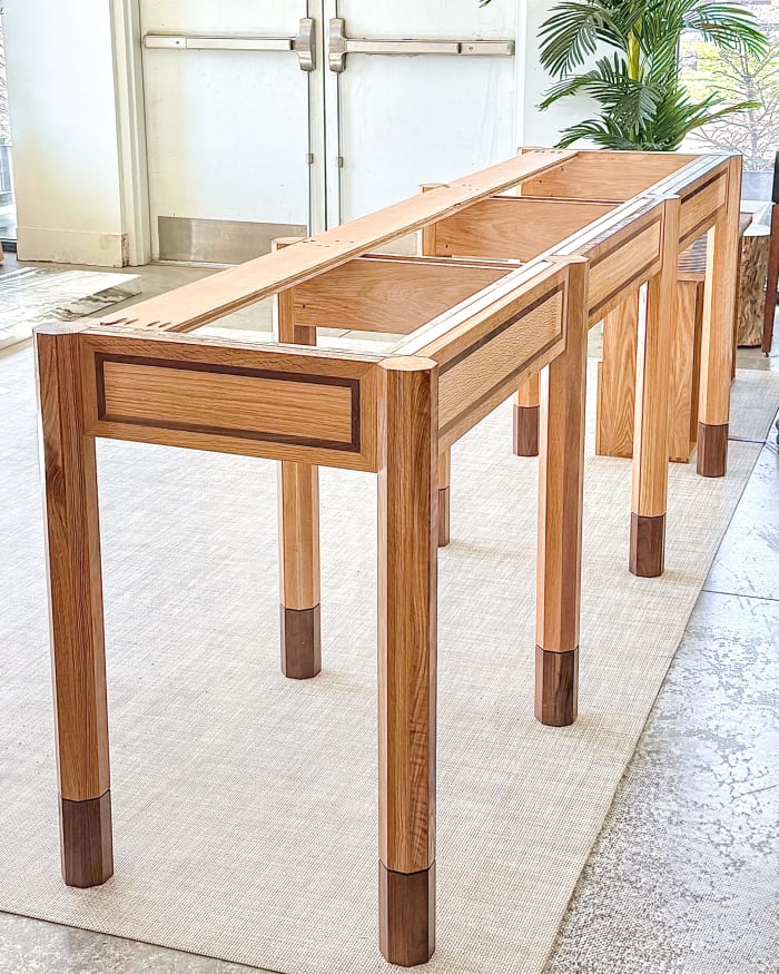 Custom Table Base with Walnut Detailing