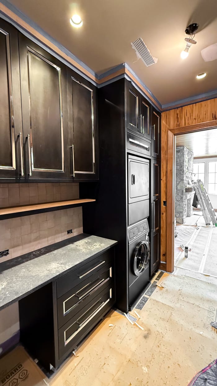 Modern Black Utility Room Cabinetry