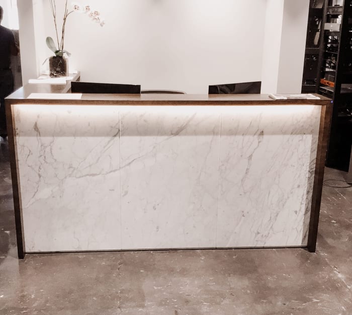 Walnut and Marble Entry Desk