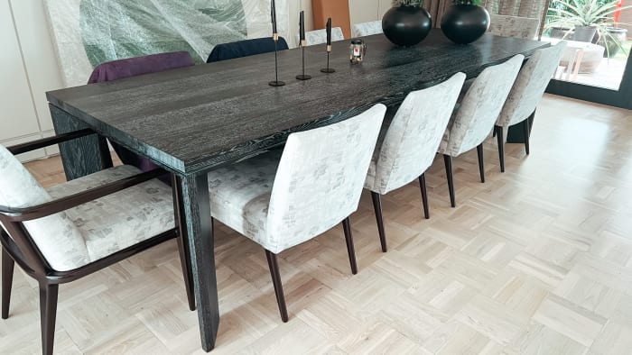 Big Ebonized Oak Dining Table