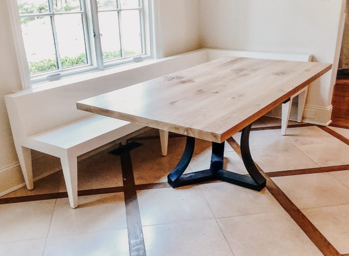 Oak and Steel Table
