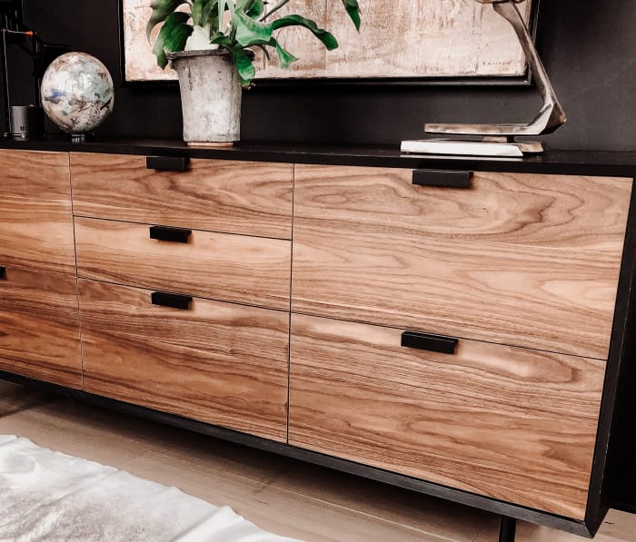 Walnut Credenza with 7 Drawers