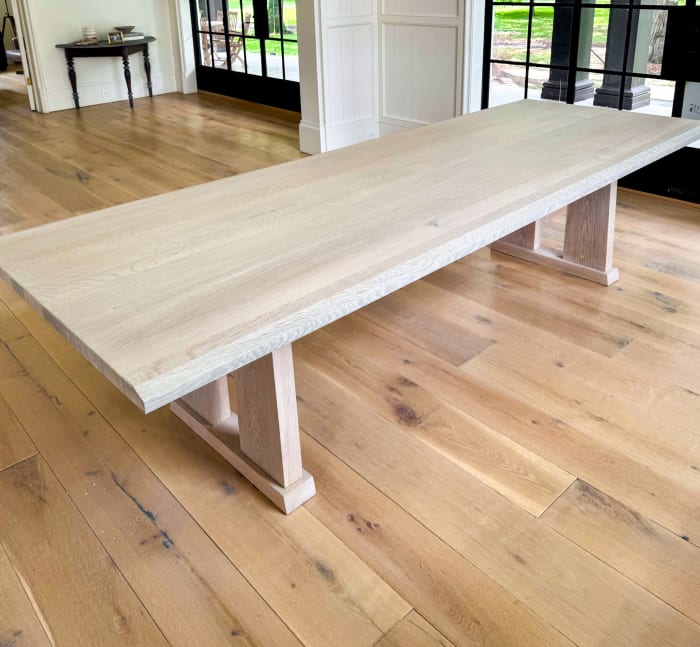 Contemporary Minimalist White Oak Dining Table