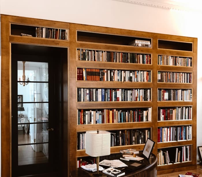 Bookcase with Gold Trim