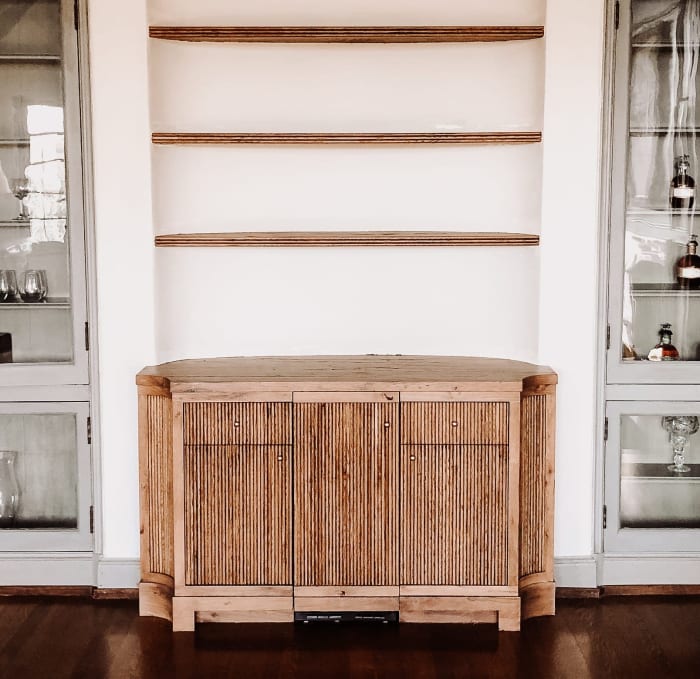 Antique White Oak Bar Cabinets