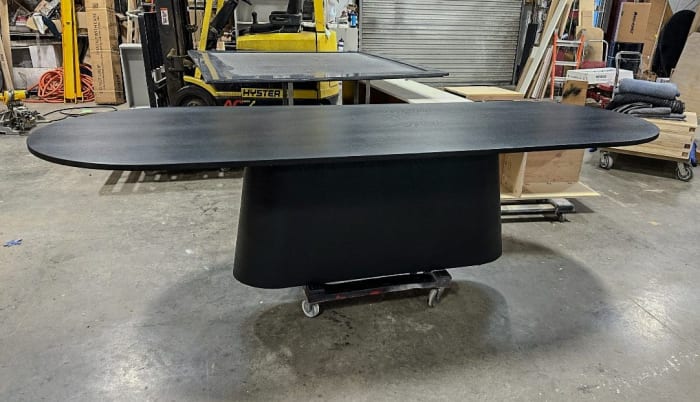 Large Oblong Black Dining Room Table