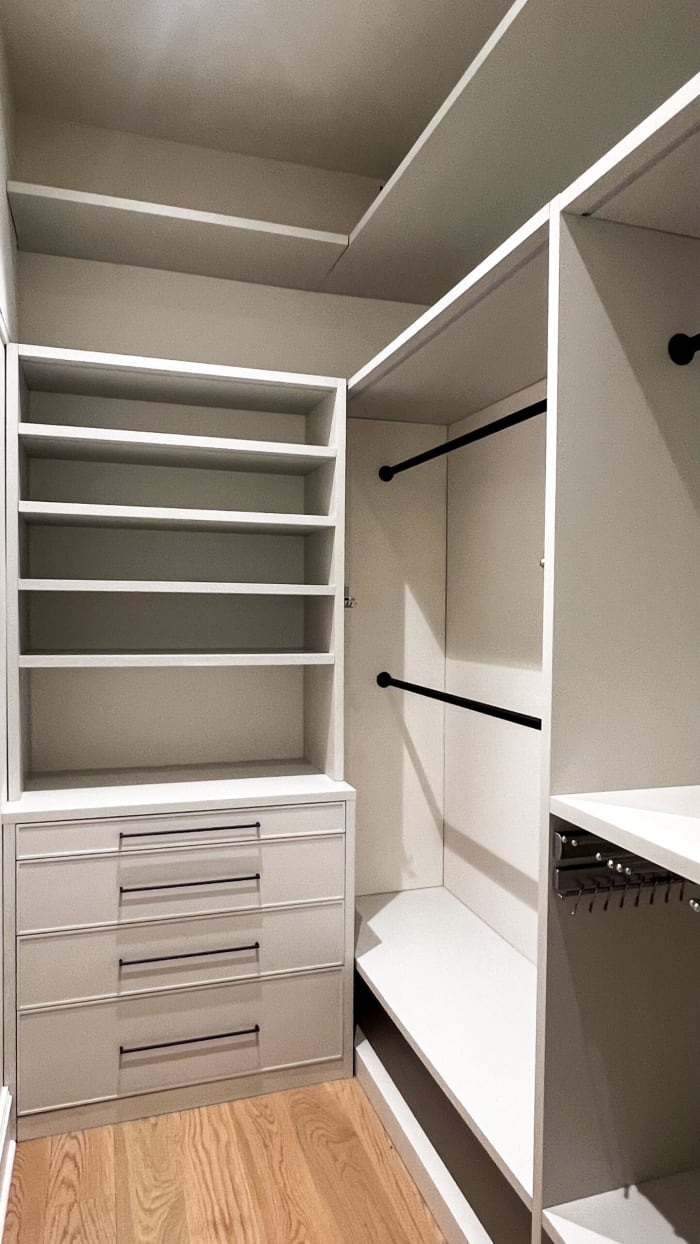 All White Built-In Closet Shelving