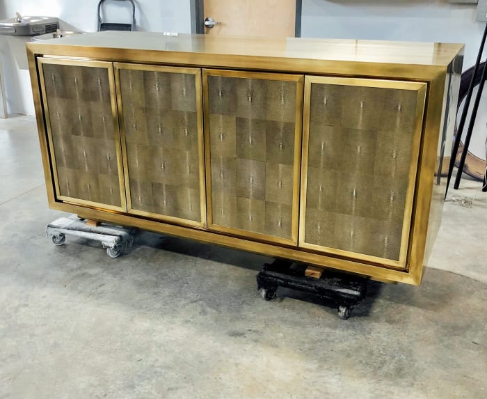 Brass and Shagreen Cabinet