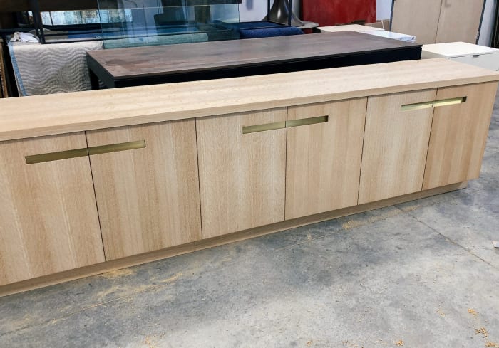Oak and Brass Home Office Built-In