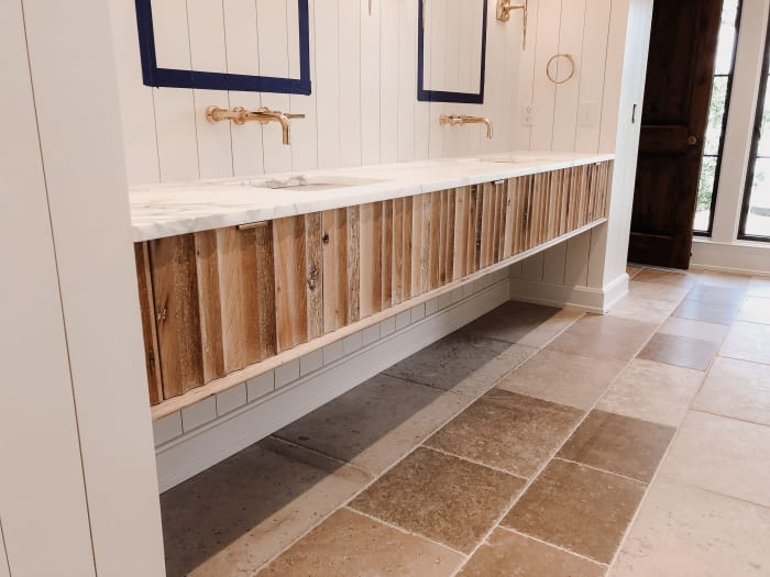 Fluted Reclaimed Oak Vanity