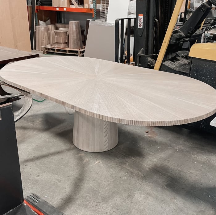 White Oak Oval Radiate Table