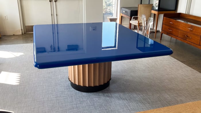 High Gloss Bright Blue Table