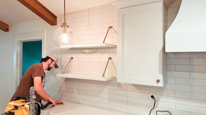 White Floating Shelves for Kitchen