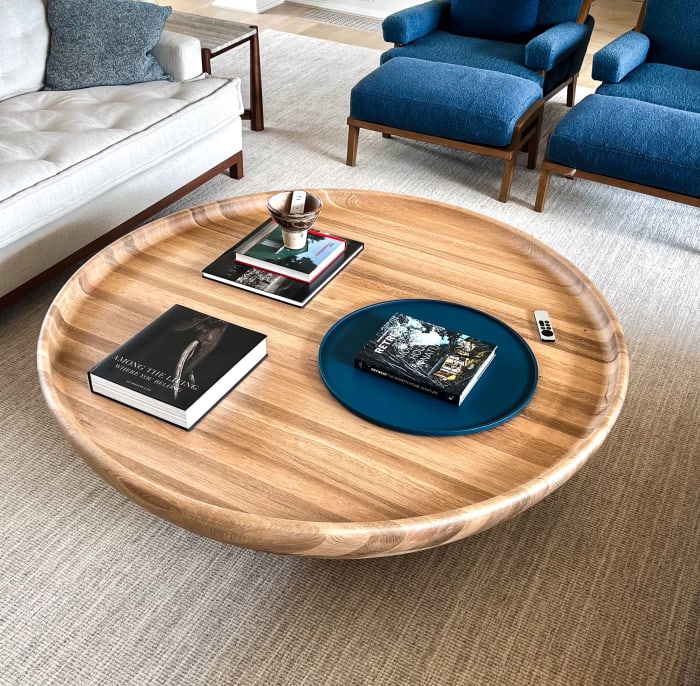 Large Round Oak Coffee Table