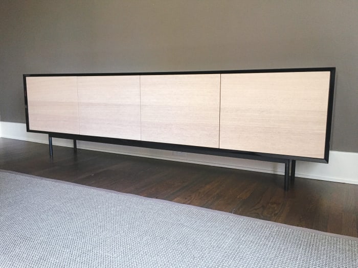 White Oak Credenza with Black Frame