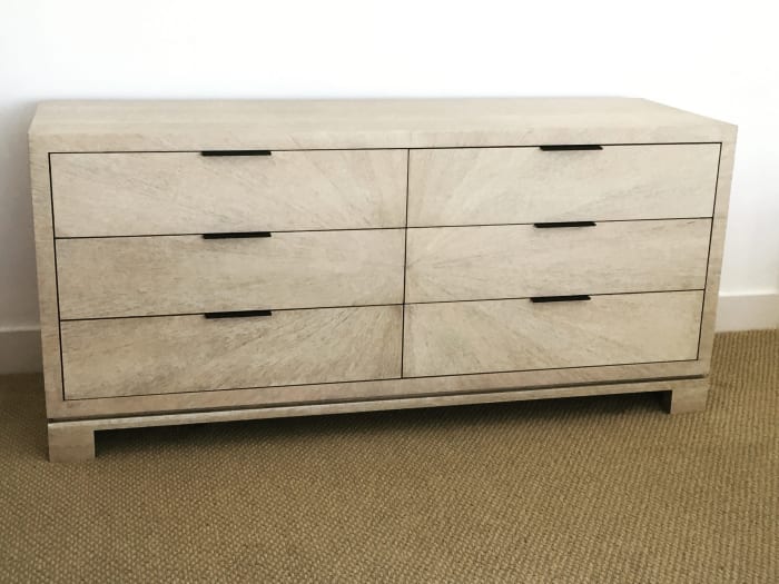 White oak sunburst credenza