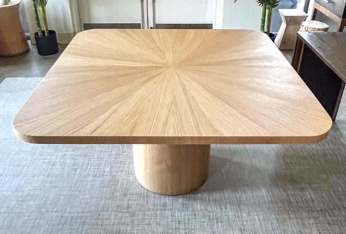 Rounded Square Radiate Table in White Oak