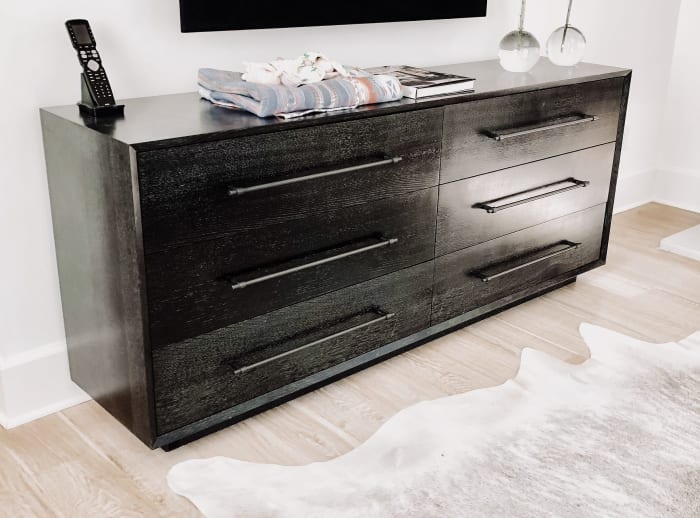 Cerused Blackened White Oak Dresser