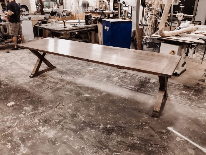 Steel & Walnut Compact Table