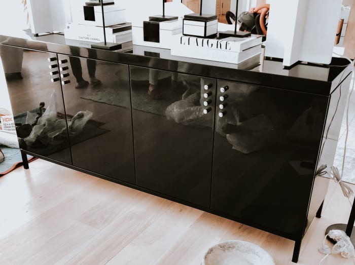 Glossy Black Credenza