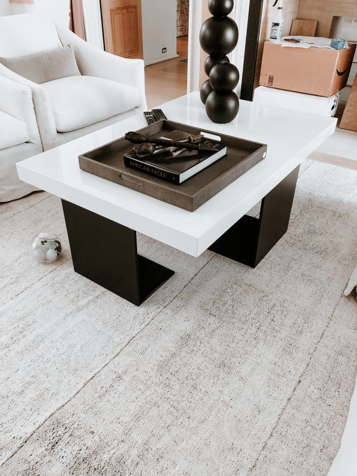 Asymmetrical Black & White Coffee Table