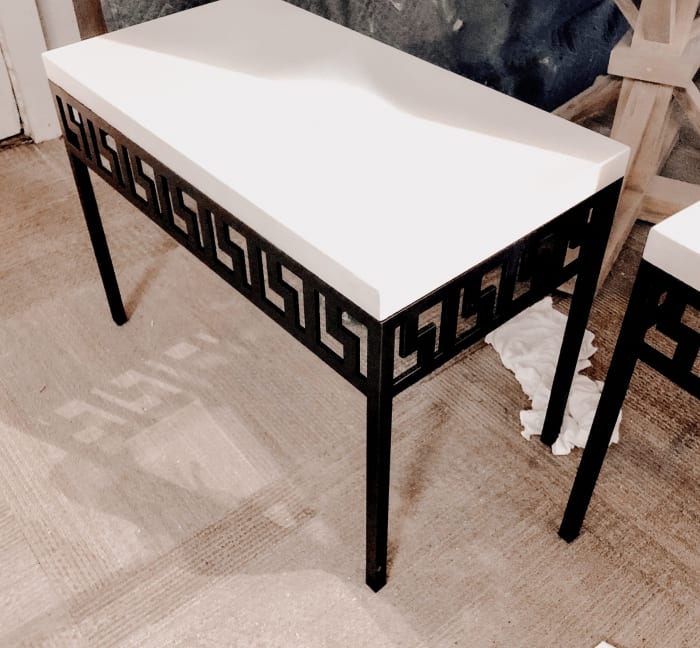 Steel and concrete side tables