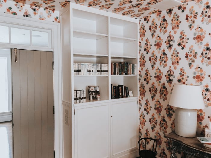 White Built-In Bookcase
