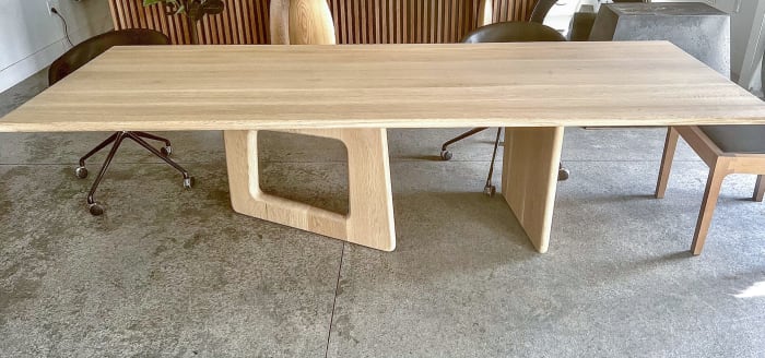 Funky Angled Legs Custom Oak Table