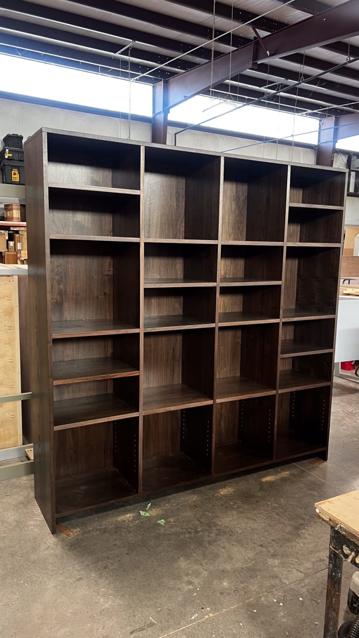 Custom Sized Walnut Bookshelf