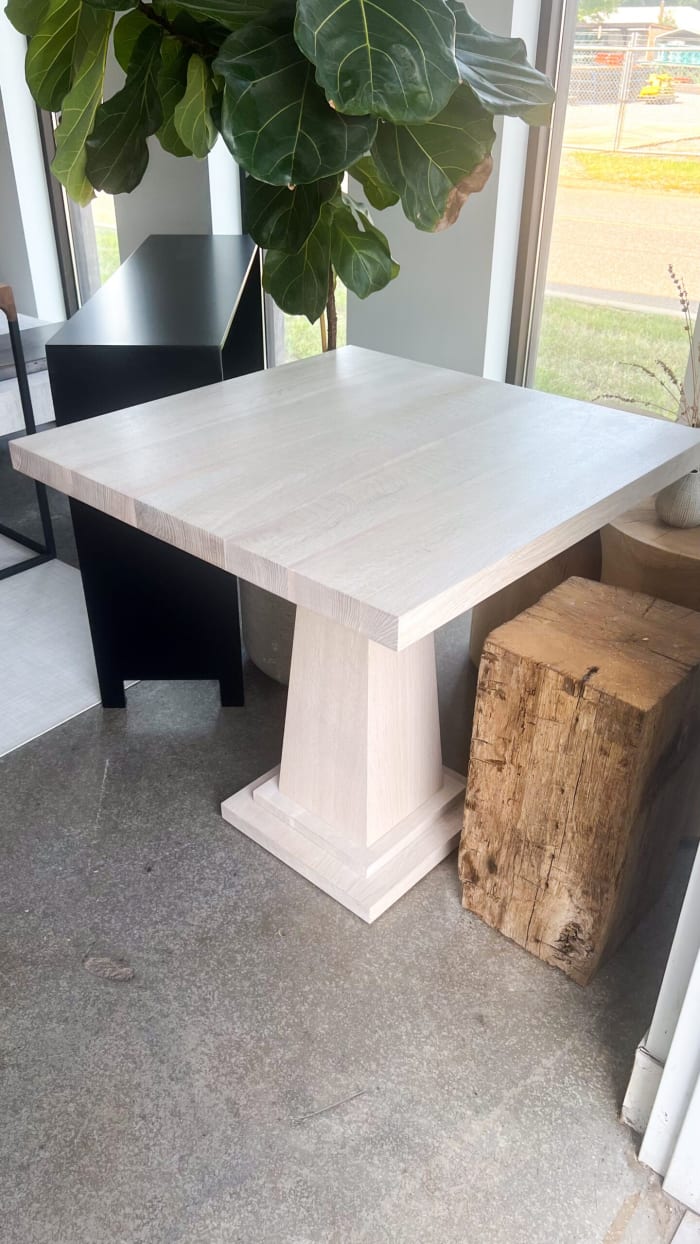 Small Square End Table in Ghost White Finish