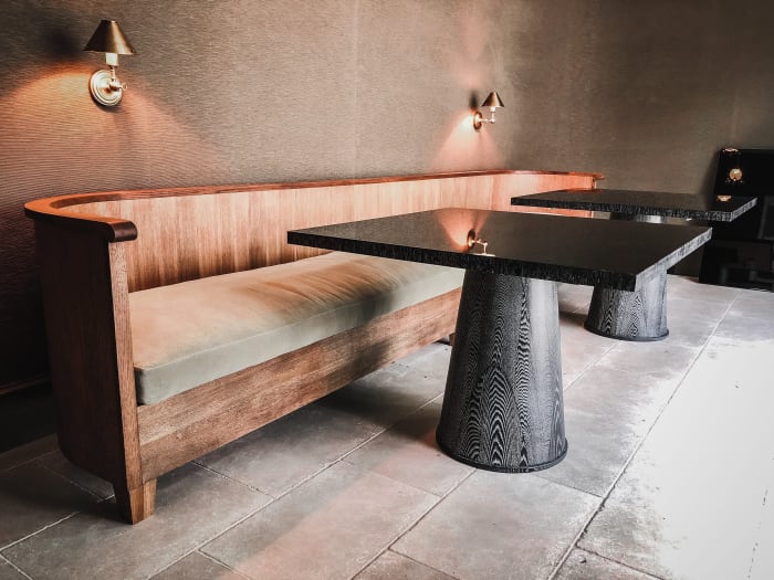 Curved Oak Banquet and Tables