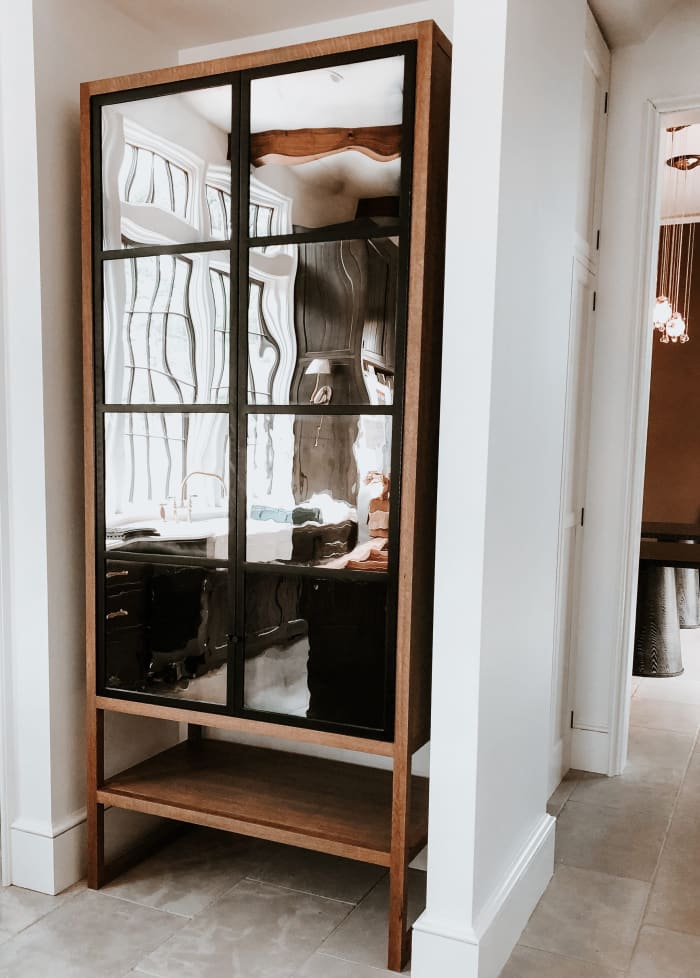 Oak, Steel, and Glass Cabinet