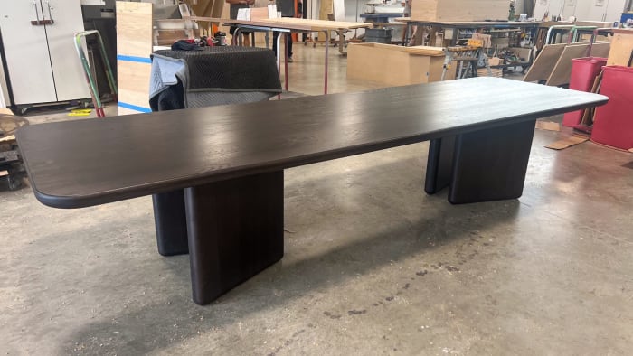 Extra Large Ebonized Oak Table