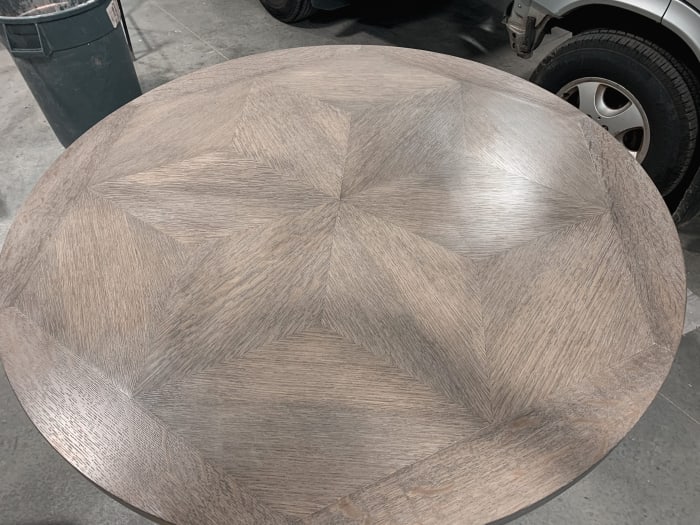 6 Point Star Table With Wood Grain Design