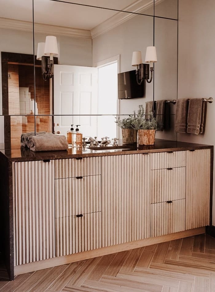 Fluted Oak Vanity