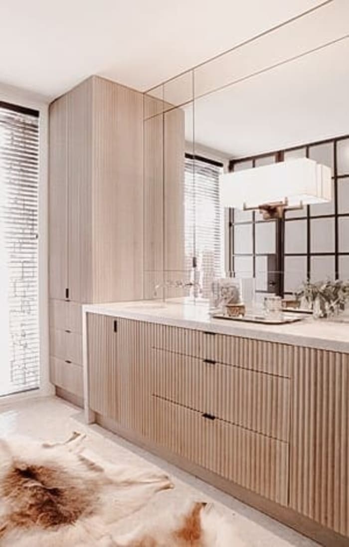 White Fluted Oak Vanity
