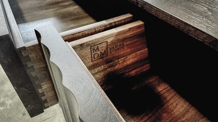 Drawer with MDM Wood Burning Detail
